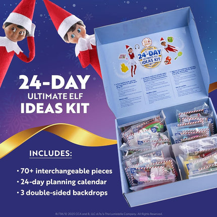The Elf on the Shelf 24-Day Ultimate Elf Kit - Official Accessories for 24 Days of Elf Magic - 70+ Props, 24 idea Packs - for Ages 3 Years and Above
