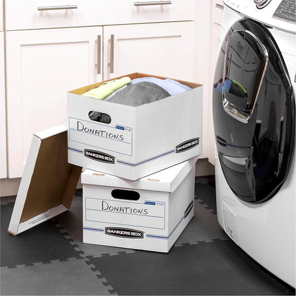 BANKERS BOX STOR/File Storage Boxes, Standard Set-Up, Lift-Off Lid, Letter/Legal, Case of 30 (0071304), white