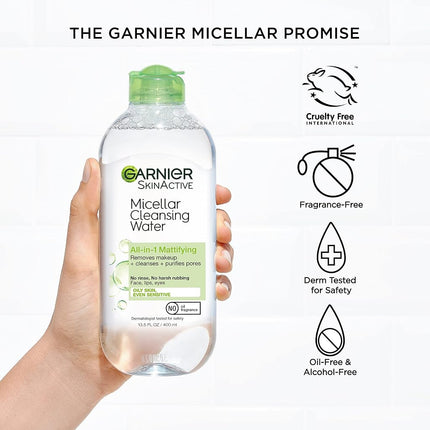 Garnier SkinActive Micellar Cleansing Water for Oily Skin, 13.5 Ounce (Pack of 2)