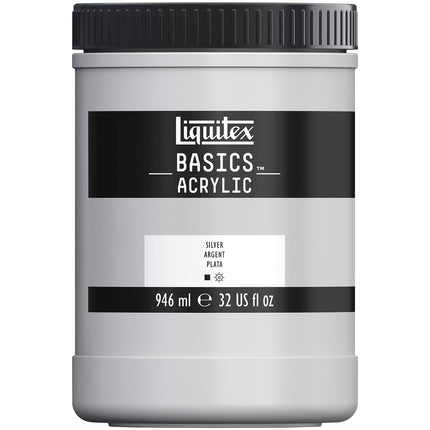 Liquitex BASICS Acrylic Paint, 32-oz Jar, Silver