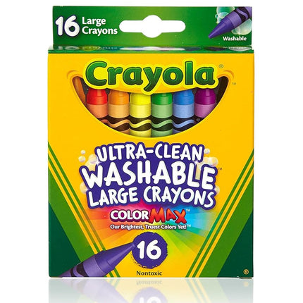 Crayola Lápices de Colores Lavables Ultra Limpios, Lápices de Colores Grandes para Niños Pequeños, 16 unidades, Regalos para Niños
