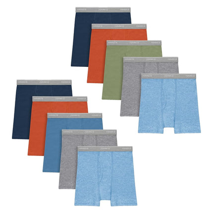 Hanes Sous-vêtements, Boxers Souples pour Garçons et Tout-Petits, Ceinture Confort Flex, Multipacks, Marron/Bleu/Vert/Gris, 2-3T