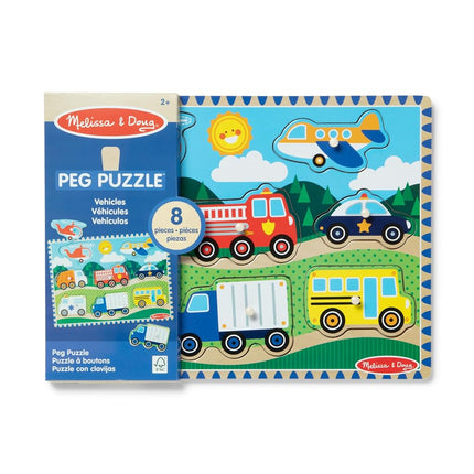 Melissa & Doug - 1874 - Jigsaw Puzzle - Installation - Vehicles, White.,OSFA