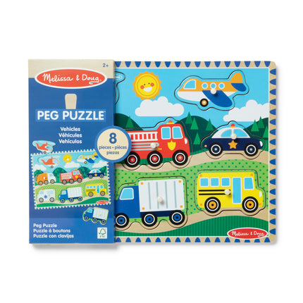 Melissa & Doug - 1874 - Rompecabezas - Instalación - Vehículos, Blanco.,Talla única