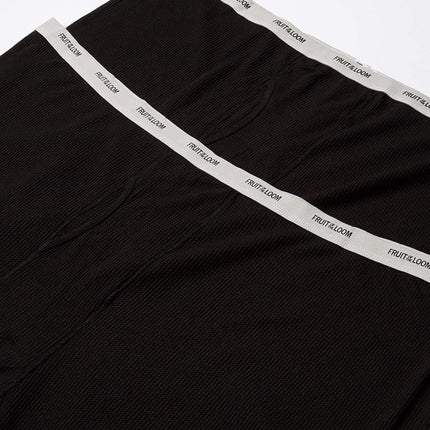 Fruit of the Loom mensClassic Midweight Waffle Thermal Underwear Bottoms Base Layer Bottom - Black - XL