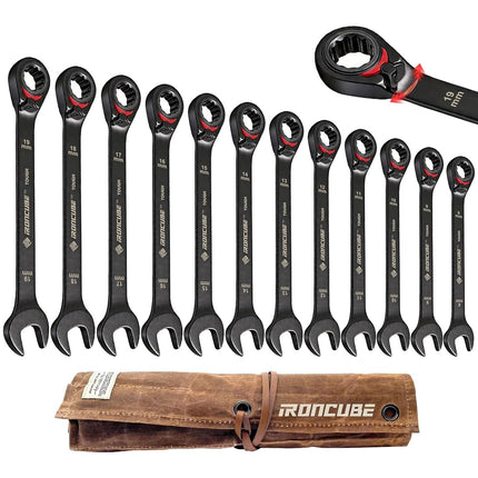 ironcube Reversible ratcheting Wrench Set, 12-Piec