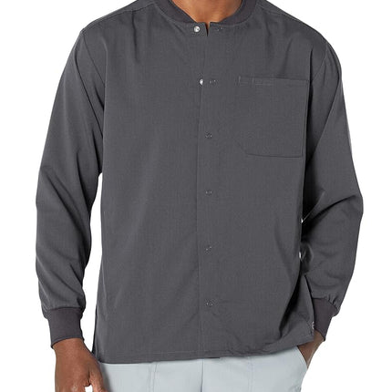 WonderWink Men's Warm-up Jacket, Pewter, 4X-Large