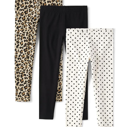 The Children's Place Pantalon legging évasé pour filles, noir, gris, lot de 3, très grand