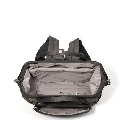 Baggallini Women's Securtex Anti-Theft Windsor Backpack for Travel, Work & Collage, RFID & Locking Zipper, Up to 16" Laptop, Charcoal, M
