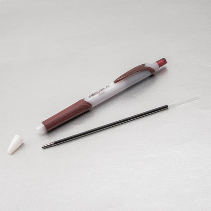 Pentel GlideWrite Ballpoint Pen with TechniFlo Ink, (1.0mm) Medium Line, Brown Ink, Box of 12 Pens (BX910-E)