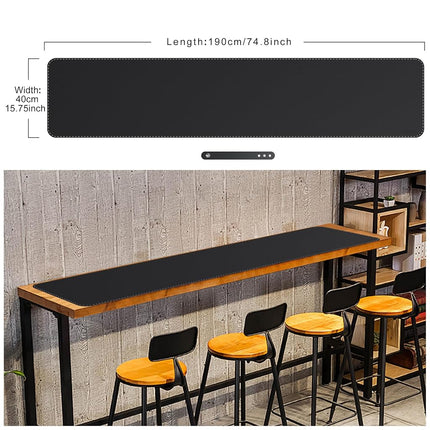Mydours PU Leather Desk Mat, 190x40cm Mega Desk Blotter, XXXL Huge Gaming Mouse Pad, Waterproof Easy Clean Full Dual-Sided Desk Pad for Computer Keyboard Home and Office Desktop Protector (Black)