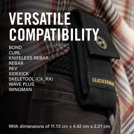 Leatherman Nylon Multitool Sheath, Durable Holster, Snap, Medium, Black