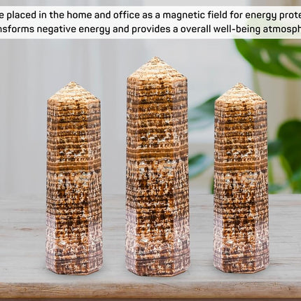 Large Yellow Calcite Crystal Towers ~ Natural Healing Crystal Point Obelisk for Reiki Healing and Crystal Grid (5.5" to 6" INCH)