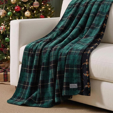 Eddie Bauer - Throw Blanket, Reversible Plush Fleece Bedding, Home Decor for All Seasons, Oeko-Tex Certified (Capitol Hill Plaid Green, 60" x 70")