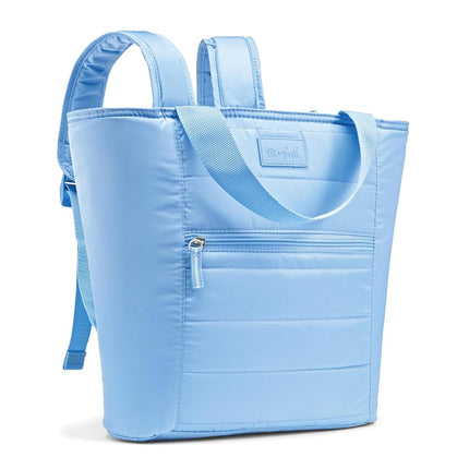 Fit & Fresh insulated cooler bag, leak-proof waterproof beach cooler backpack for women,18 cans soft insulated cooler bag for travel, lunch bag for women, beach bag and travel bag, cornflower