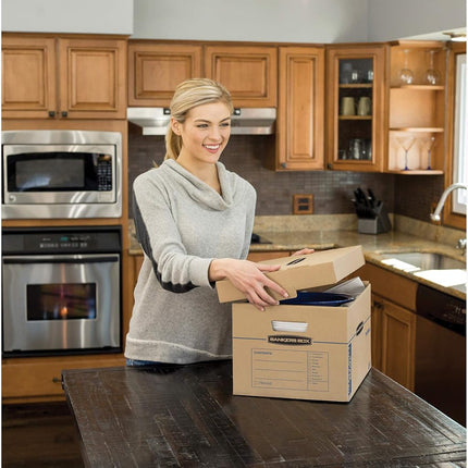 Bankers Box Kitchen Kit Moving Box 1 Pack, Dividers and Cushions, Reinforced Handles, Tape-Free Assembly, Box with Lid, 15-in x 12-in x 10-in (7710701)