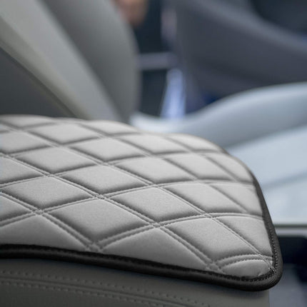 FH Group Neosupreme Gray Diamond Pattern Center Console Pad – Water-Resistant Armrest Cover Protector for Cars, SUVs & Trucks