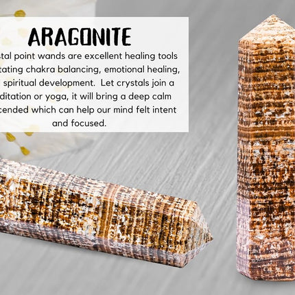Large Yellow Calcite Crystal Towers ~ Natural Healing Crystal Point Obelisk for Reiki Healing and Crystal Grid (5.5" to 6" INCH)