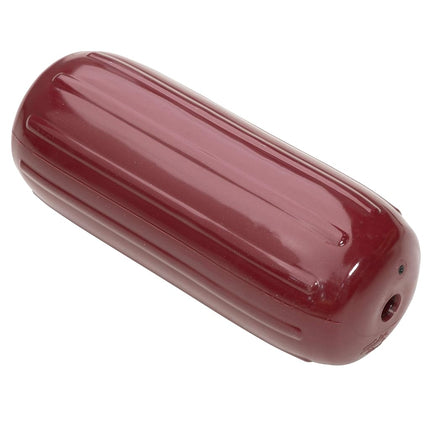 Taylor Made Big B Inflatable Boat Fender, Burgundy (6" x 15") End-to-End Line Passage Fits 5/8" Rope, Hangs Horizontally or Vertically, Ribbed Technology, Needle Valve, Marine-Grade Vinyl - 531025
