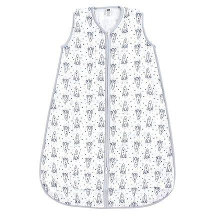 Hudson Baby Unisex Baby Muslin Cotton Sleeveless Wearable Sleeping Bag, Sack, Blanket, Rocket Ship, 12-18 Months