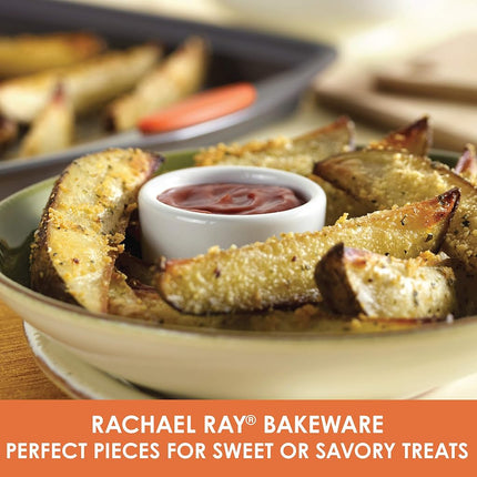 Rachael Ray Oven Lovin' Non-Stick 11-Inch X 17-Inch Crispy Cookie Baking Sheet, Orange
