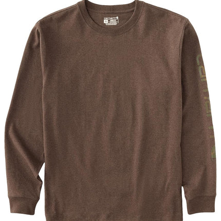 Carhartt Men's Dearborn Loose LS Logo T-Shirt, Dark Clove Heather, XL