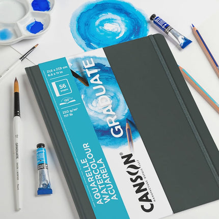 CANSON Graduate Watercolour Book 250gsm 14 x 21.6cm 28 White Sheets