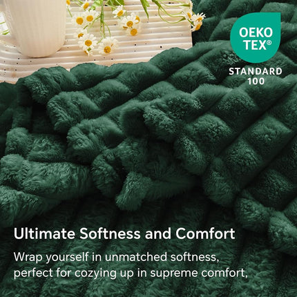 BEDELITE Emerald Green Fleece Twin Throw Blanket for Bed, 60x80 Inch