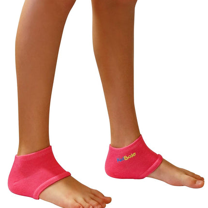 KidSole Gel Heel Strap for Kids with Heel Sensitivity from Severs Disease, Plantar Fasciitis. (Black) (Kids Size 1-6, Pink)