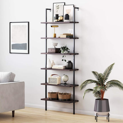 Nathan James 65601 Theo 6-Shelf Tall Bookcase, Wal