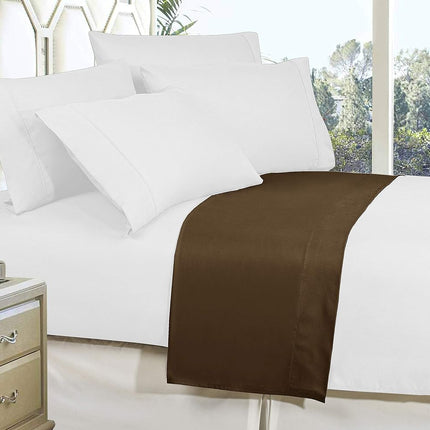 Elegant Comfort Premium Hotel Quality 1-Piece Flat Sheet, Luxury and Softest 1500 Premium Hotel Quality Microfiber Bedding Flat Sheet, Wrinkle-Free, Stain-Resistant, California King, Brown
