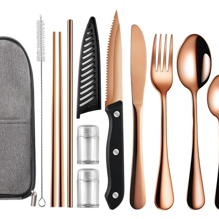 Portable Travel Utensils Set,Reusable Utensils,Tra