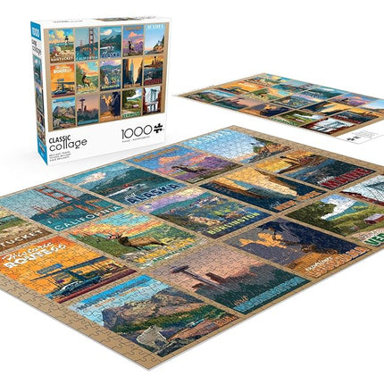 Buffalo Games - Classic Collage - Brilliant Travel - 1000 Piece Jigsaw Puzzle for Adults Challenging Puzzle Perfect for Game Nights - Finished Puzzle Size is 26.75 x 19.75