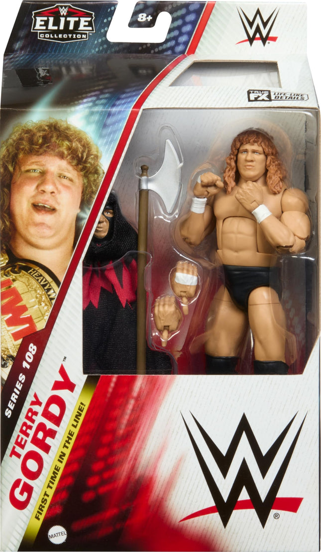 Mattel WWE Elite Action Figure & Accessories, Series #108 Terry Gordon 6-inch Collectible with 25 Articulation Points & Swappable Hands
