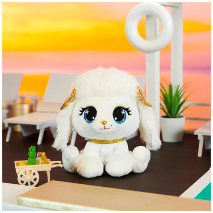 P.Lushes Designer Fashion Pets Catalina Monroe Caniche Premium de Peluche, Blanco y Dorado, 6 pulgadas