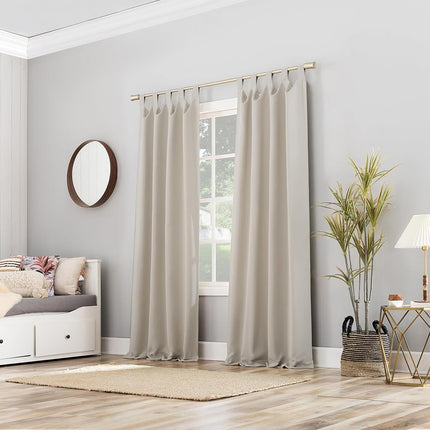 Sun Zero Easton Energy Saving Blackout Tab Top Curtain Panel, 40" x 84", Pearl