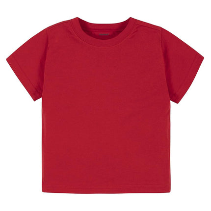 Gerber Baby Toddler 5-Pack Solid Short Sleeve T-Shirts Jersey 160 GSM, Red, 4T