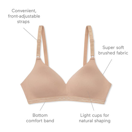Warner's Women's Cloud 9 Wire-Free Bras, Toasted Almond, 36A UK