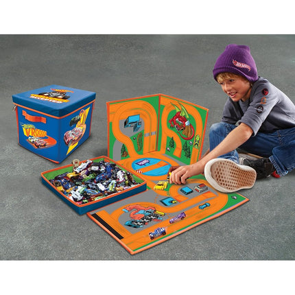PETERKIN | Hot Wheels ZipBin Playmat and Storage | Storage for 300 cars and playmat! | Toy Cars & Motors | Ages 3+