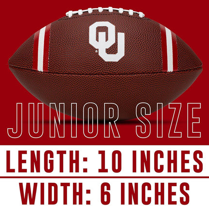 Franklin Sports Oklahoma Sooners Kids NCAA Youth Football - Official College Team Junior Footballs with Team Logos for Kids - Junior Size PVC Ball - Backyard + Tailgate Ball - 8.5"