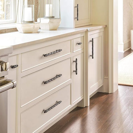 Amerock BP36663BCRG10 London Cabinet Pull, 8 in. Center-to-Center, Black Chrome/Satin Nickel