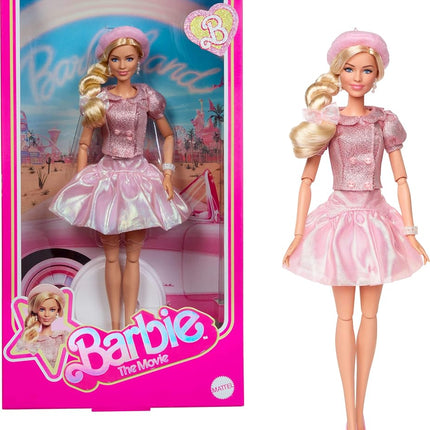 Barbie The Movie Doll, Margot Robbie as, Collectible Doll Wearing Pink Blouse & Skirt Tutu Outfit, With Styled Hair & Matching Jewelry, JBJ53