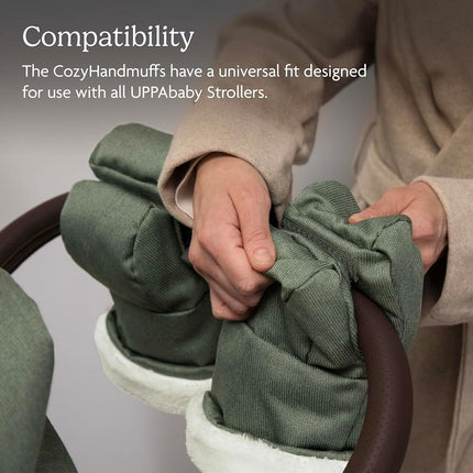 UPPAbaby CozyHandmuff - Easily Attaches to Stroller Handlebars - Ultra-Plush, Weather-Proof Hand Protection - Owen (Mocha Mélange)