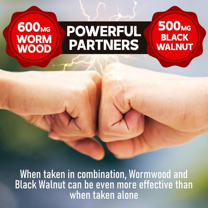 Sweet Wormwood Capsules 1500mg with Black Walnut & Cloves - 240 Vegan Capsules - Artemisia Annua Supplement