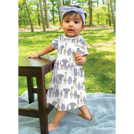 Vestidos de algodón para bebé de Hudson Baby para niña, Safari Rosa, 18-24 meses
