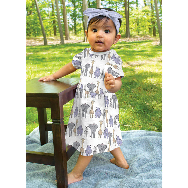 Hudson Baby Baby Girls' Cotton Dresses, Pink Safari, 18-24 Months