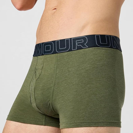 Under Armour Men's 3-Pack Performance Cotton Trunks, Boxer Briefs with 3" Inseam, All-Day Comfort, Marine Od Green, XS