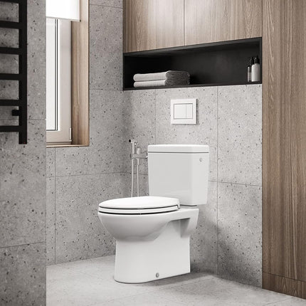 Round Toilet Seat Cover with Soft Close - Easy to Install, White Bathroom Toilet Seat Made of Tough PP Material