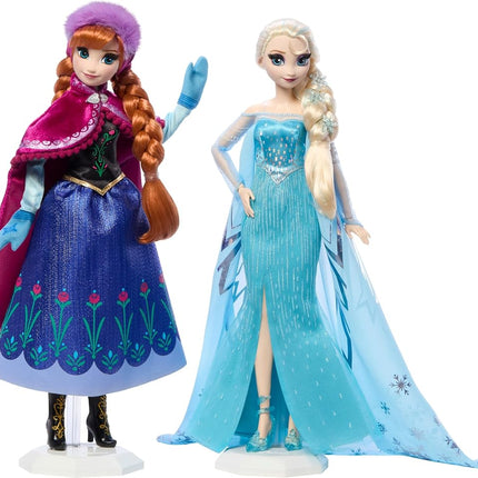 Mattel Frozen Anna & Elsa Doll Set - Disney Princess Collector Fashion Dolls Celebrating Disney 100 Years of Wonder, Inspired by the Movie