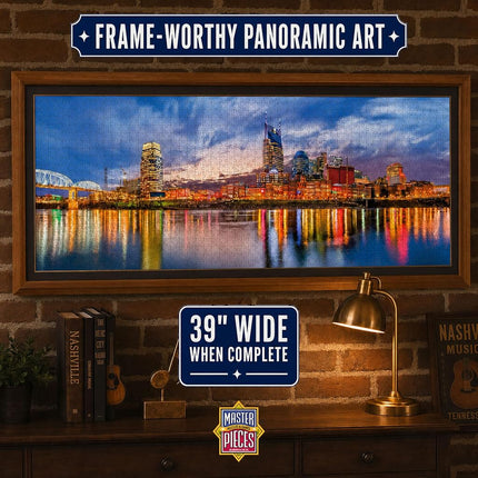 Puzzle de 1000 pièces MasterPieces pour adultes, familles ou jeunes - Nashville Panoramique - 33x99 cm